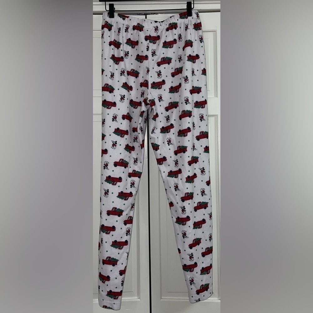 Disney Mickey Mouse Red Truck Christmas Tree Flannel Holiday 2 Piece Medium - Picture 6 of 11